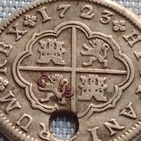 Сребърна монета 2 реала 1723г. Филип пети Сеговия Испания 13683, снимка 5 - Нумизматика и бонистика - 42900075