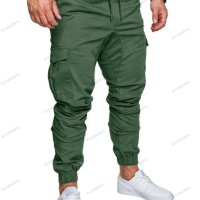  Мъжки едноцветни ежедневни еластични панталони, 11цвята  , снимка 10 - Панталони - 37658155
