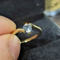 пръстен от медицинска стомана с 18к златно покритие , снимка 1 - Пръстени - 44298590