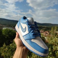 Nike Air Jordan 1 Low Blue unc university blue white обувки Маратонки Кецове номер 43 размер, снимка 9 - Маратонки - 37561071