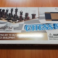 Дървен шах,табла и дама, снимка 1 - Образователни игри - 35421390