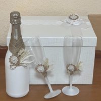 Сватбени чаши, снимка 2 - Сватбени аксесоари - 44411980
