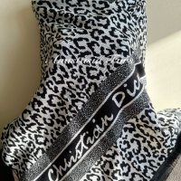 Прекрасен шал наметало от вълна Dior  сиво с черно, снимка 2 - Шалове - 42625498