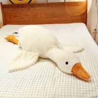 Възглавница във формата на голяма, плюшена, бяла гъска , снимка 10 - Плюшени играчки - 42450949