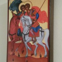 Икона на Свети Георги и Свети Димитър icona Sveti Georgi i Sveti Dimitar, снимка 3 - Икони - 13472922