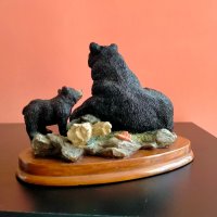 Колекционерска декоративна фигура Черна мечка с малко мече, снимка 7 - Колекции - 40160185