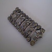 Стара Брошка кристал с сребърно покритие , снимка 1 - Антикварни и старинни предмети - 37983388