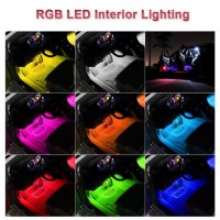 RGB LED Цветна Лента Ленти за Кола с дистанционно осветление неон автомобил, снимка 7 - Аксесоари и консумативи - 31848351