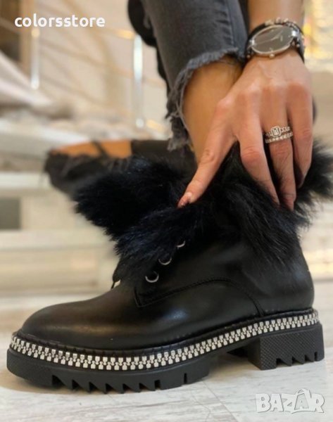 Равни боти - черни с ЕСТЕСТВЕН черен пух - TR35, снимка 1