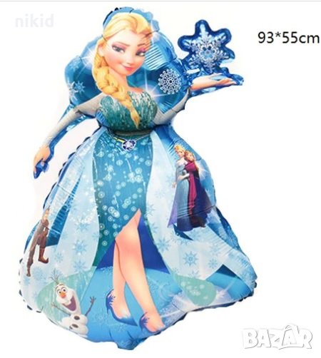 Елза цял ръст със снежинка ледено замръзнало Кралство парти фолио фолиев балон хелий или въздух, снимка 1