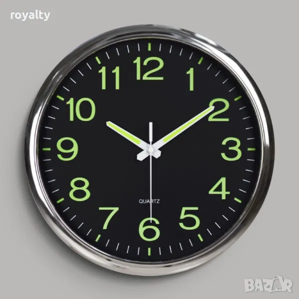 Светещ часовник за стена (Безшумен режим), снимка 1