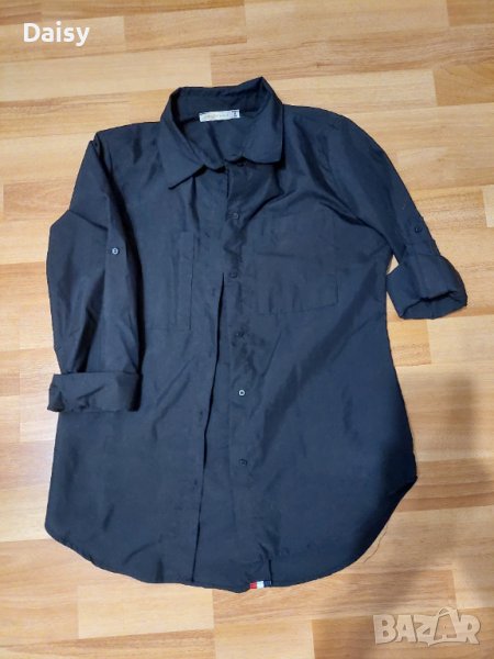 Дамска риза черна с интерен гръб, снимка 1