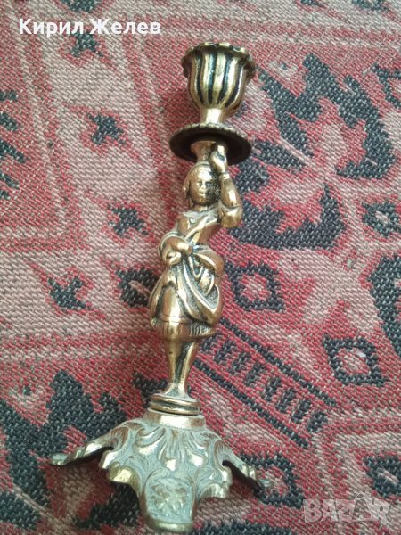 Свещник стар бронзов фигура 31612, снимка 1