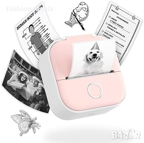 Нов Портативен Термален Bluetooth Стикер Принтер за iPhone Android Подарък, снимка 1