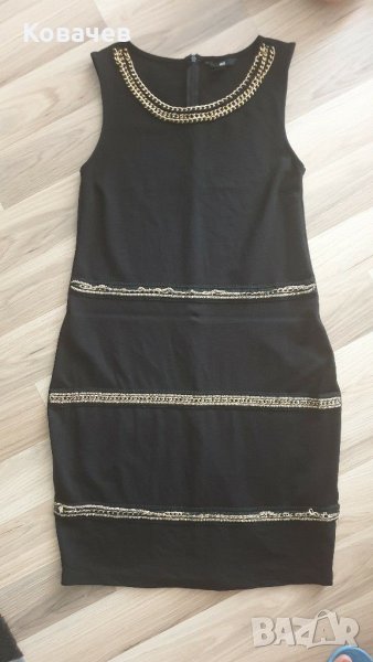 Черна елегантна рокля и шифонена блуза с буфан ръкав, снимка 1