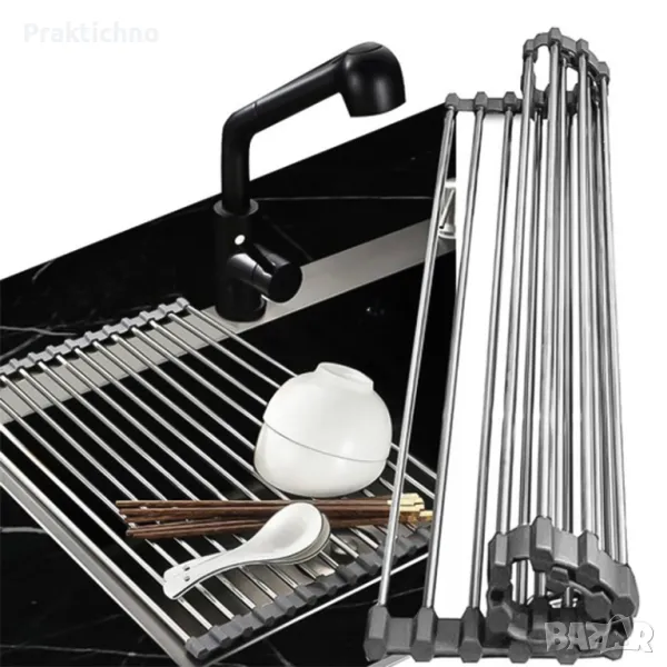 Сгъваем сушилник за горещи съдове и отцеждане, снимка 1