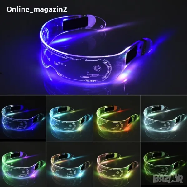 Светещи PARTY LED очила с режим в 7 цвята, снимка 1