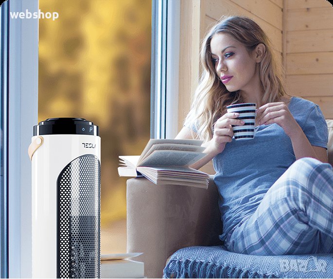 НОВО!! Конвекторна печка TESLA 2000w тип Кула с Електронен термостат, Дистанционно, снимка 1