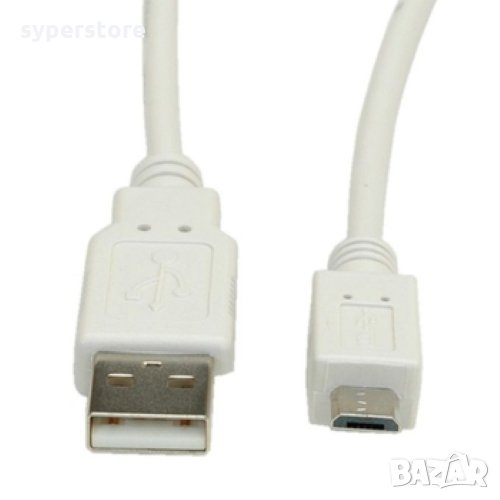Кабел USB-A към Micro USB-B 2.0 Roline S3151 Бял USB-A to Micro USB-B M/M, снимка 1