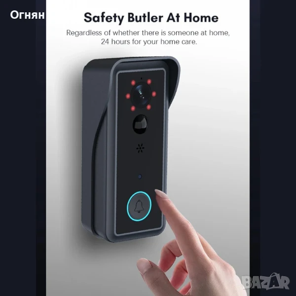 Безжичен видео звънец с карта памет!, снимка 1