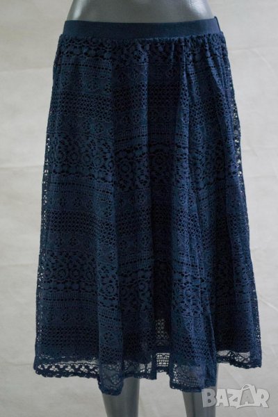 Тъмносиня пола от дантела Moodo - M, снимка 1