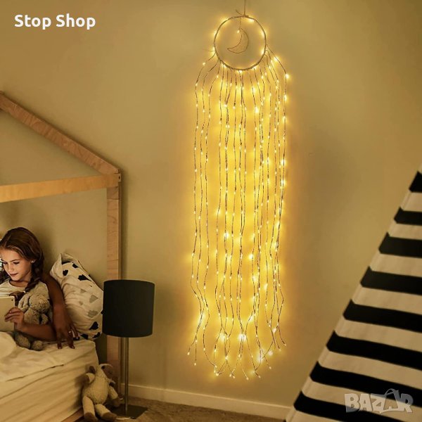 Dreamcatcher Silver Vine Light, нощна лампа до леглото луна , снимка 1