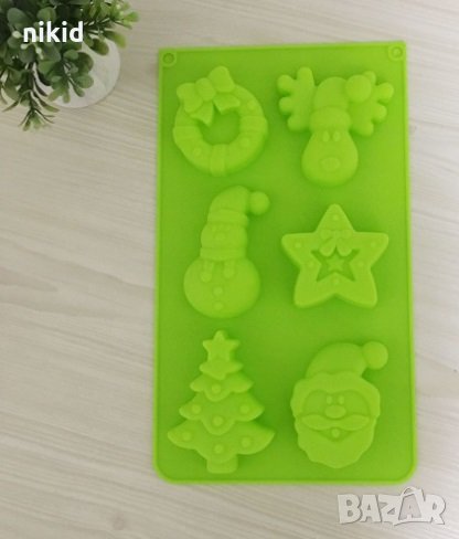 големи Коледен Венец Елха Дядо Коледа Звезда Снежен човек силиконов молд форма калъп гипс шоколад, снимка 1