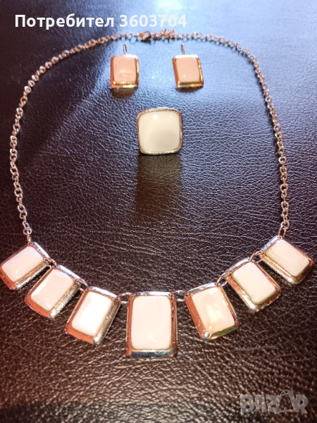 дамски комплект колие обици пръстен, снимка 1