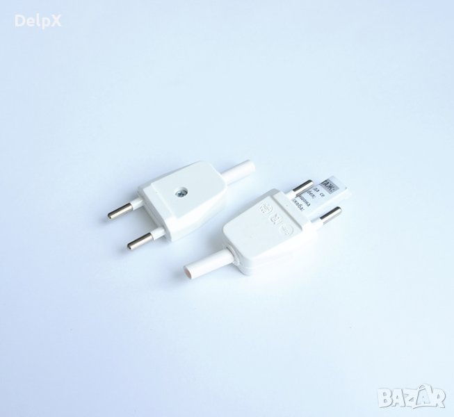 Щепсел за контакт плосък PVC 220V 2,5A, снимка 1