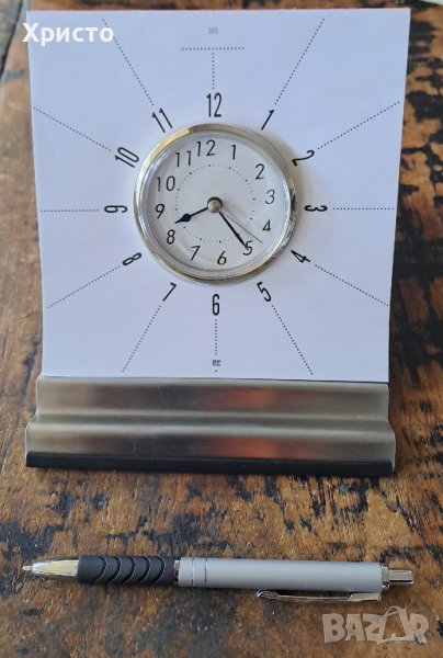 часовник настолен, аналогов, кварцов, мемо, уникален, неръждаем масивен метал, снимка 1