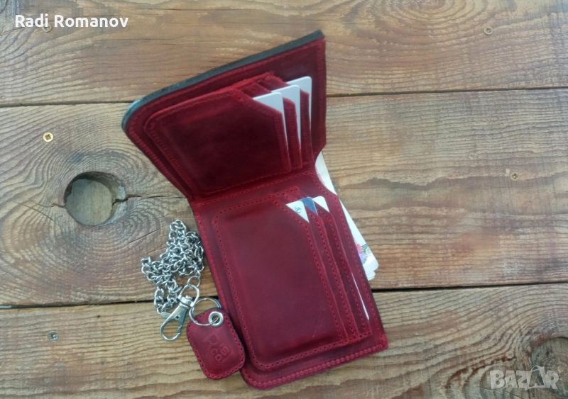 Ръчно изработен мъжки кожен портфейл , снимка 1