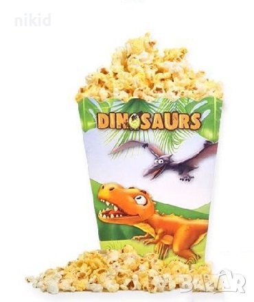 Дино Динозавър динозаври кутия за дребни лакомства пуканки и др, снимка 1