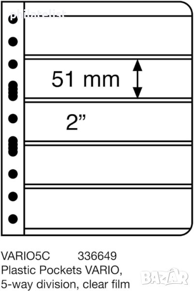 VARIO 5C–прозрачни листа пет банкноти на лист– 195 x 51 mm, снимка 1