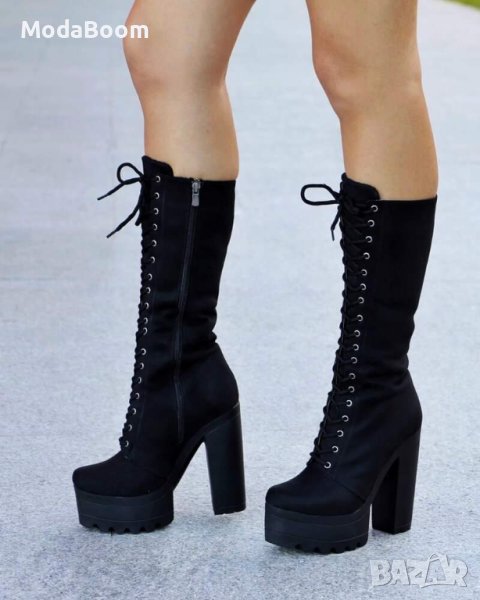 Ботуши на ток - велур , снимка 1