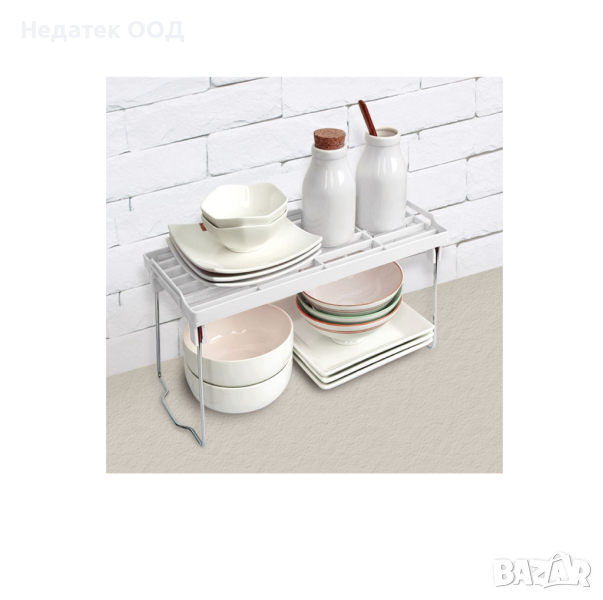 Сгъваем органайзер, в бяло, с метални крака, 30x14x15,5 см, снимка 1