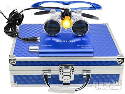 Бинокулярни увеличителни очила за стоматолози и хирурзи + Led осветите, снимка 1