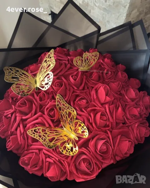Изкуствен букет от 49 червени рози 😍, снимка 1