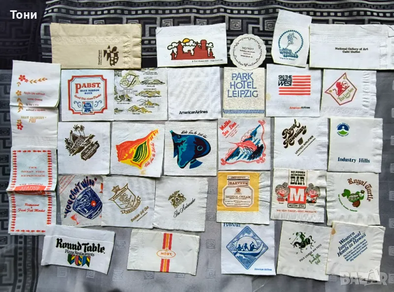 Колекция салфетки 290 броя от 70  години , снимка 1