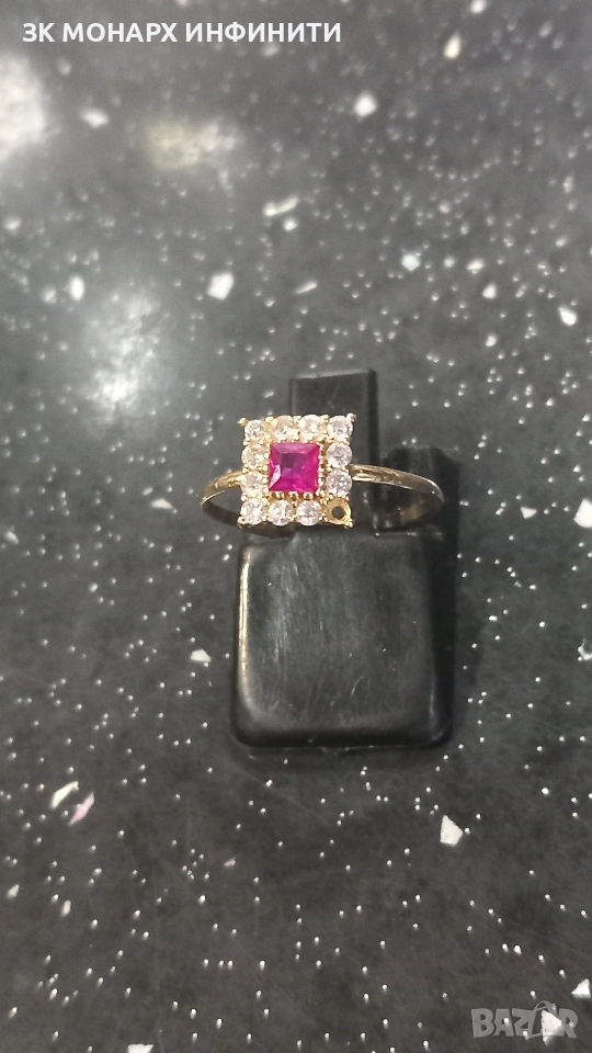 Златен Пръстен / липсват 2 камъчета, снимка 1