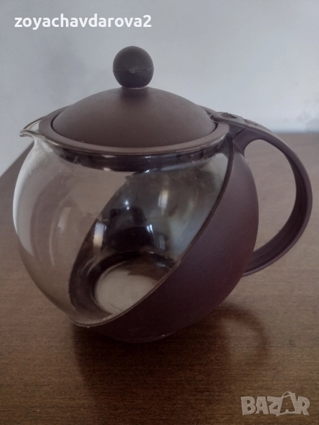 СТЪКЛЕНА КАНА ЗА ЧАЙ, снимка 1