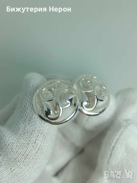 Сребърни обеци, снимка 1