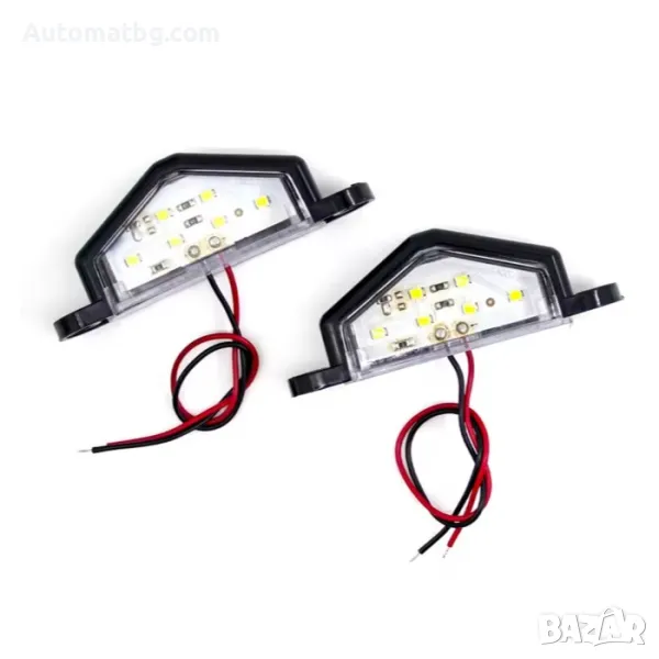 Диодни плафони за номер Automat, 12V-24V, Черен, 2бр в к-т , снимка 1