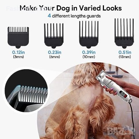 Нов комплект за подстригване на кучета акумулаторна самобръсначка тример , снимка 3 - За кучета - 42491238