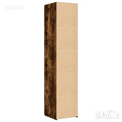 vidaXL Висок шкаф, опушен дъб, 40x42,5x185 см, инженерно дърво, снимка 4 - Бюфети - 56146871