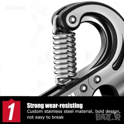 Регулируема фитнес ръкохватка грипър съпротивление 10-60 кг, снимка 11 - Фитнес уреди - 52870148