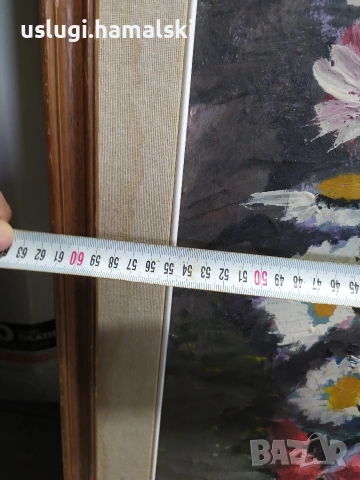 Голяма картина натюрморт платно/масло, снимка 4 - Антикварни и старинни предмети - 54050167