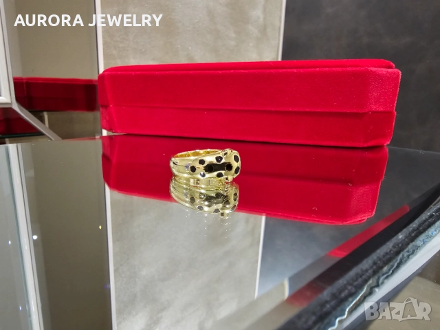 CARTIER Panthere de Cartier Gold Black Дамски Пръстен, снимка 7 - Пръстени - 52879534