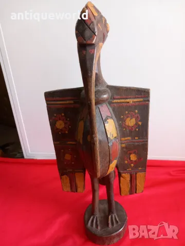 19Век Дървена Скулптура СЕНУФО , Птица Носорог, Кот д'Ивоар