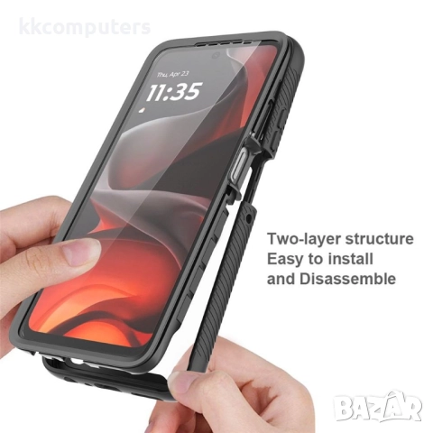 Clear Case for Motorola Moto G86 5G / Power 5G | Комплект с Протектор | Черен, Тъмносин, Лилав, Розо, снимка 5 - Калъфи, кейсове - 51931526