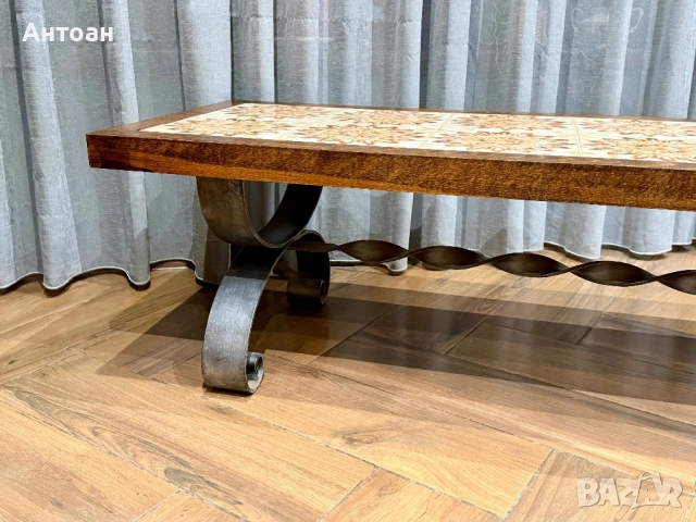 Холна маса масив /фаянсови плочки / метал, снимка 4 - Маси - 53052065